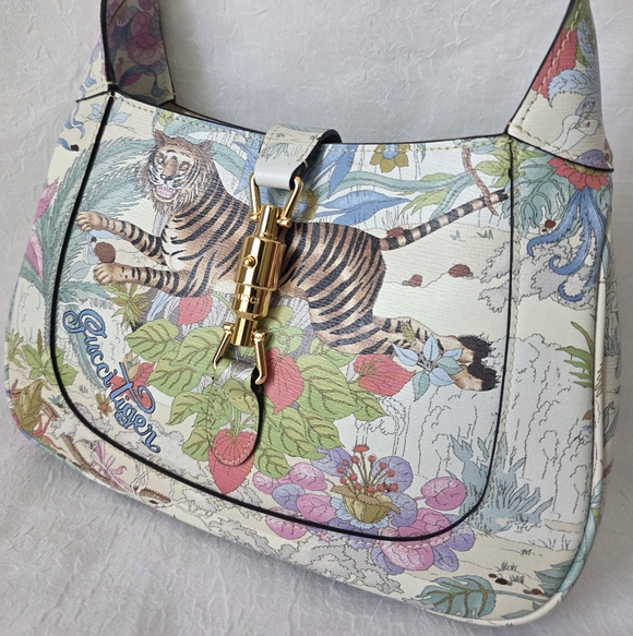 Auth GUCCI JACKIE 1961 Shangai Tiger Savanah Calfskin Hobo/Shoulder Bag - Picture 11 of 11